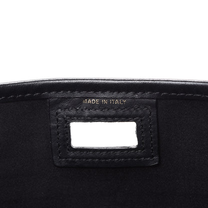 Fendi Glazed Fabric Vitello Century FF 1974 Stamp Patch Mini Peekaboo Defender Cover Mogano Panna Black 6 of 7