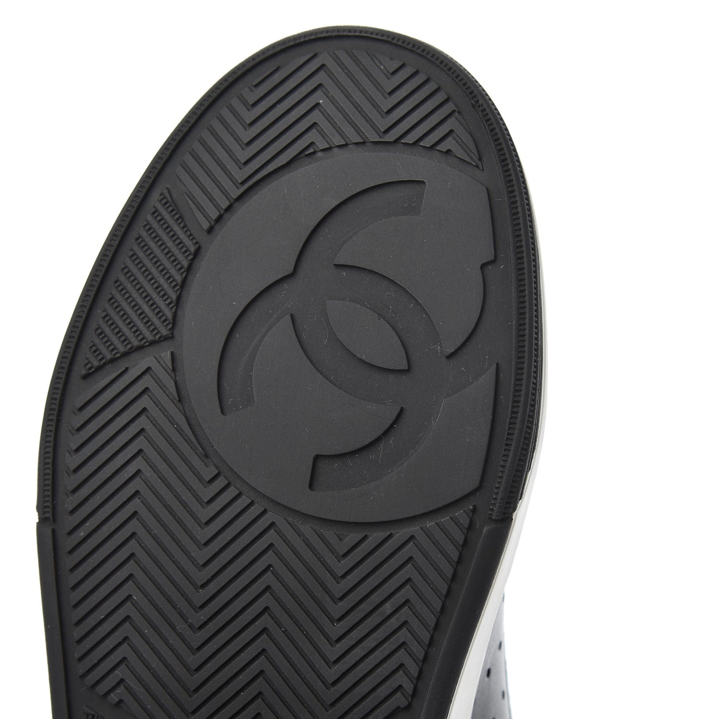 Calfskin Womens Logo Sneakers 37.5 Black White