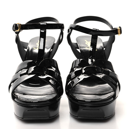 Saint Laurent Patent Tribute 75 Platform Sandals 39 Black 2 of 9