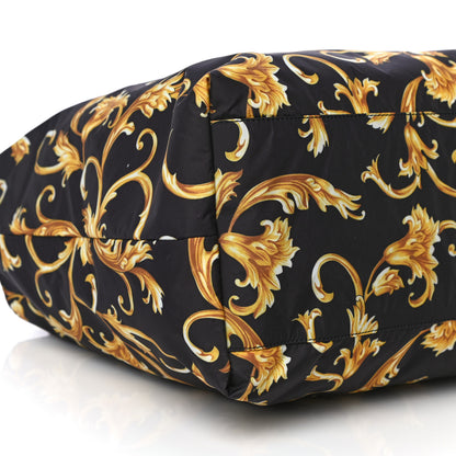 Versace Nylon Baroque Print Tote Black 9 of 10