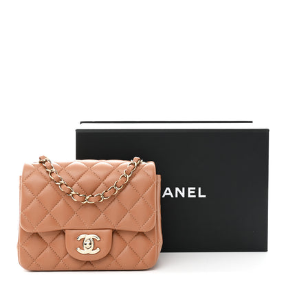 Chanel Lambskin Quilted Mini Square Flap Brown 11 of 11