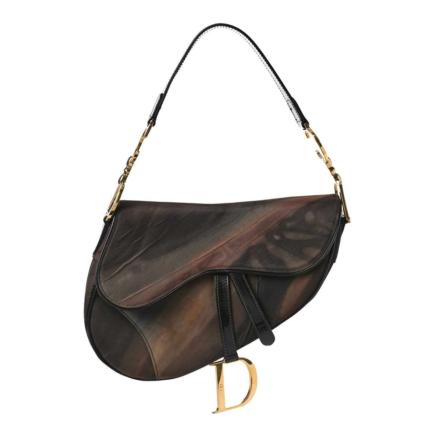 Satin Saddle Bag Brown Multicolor