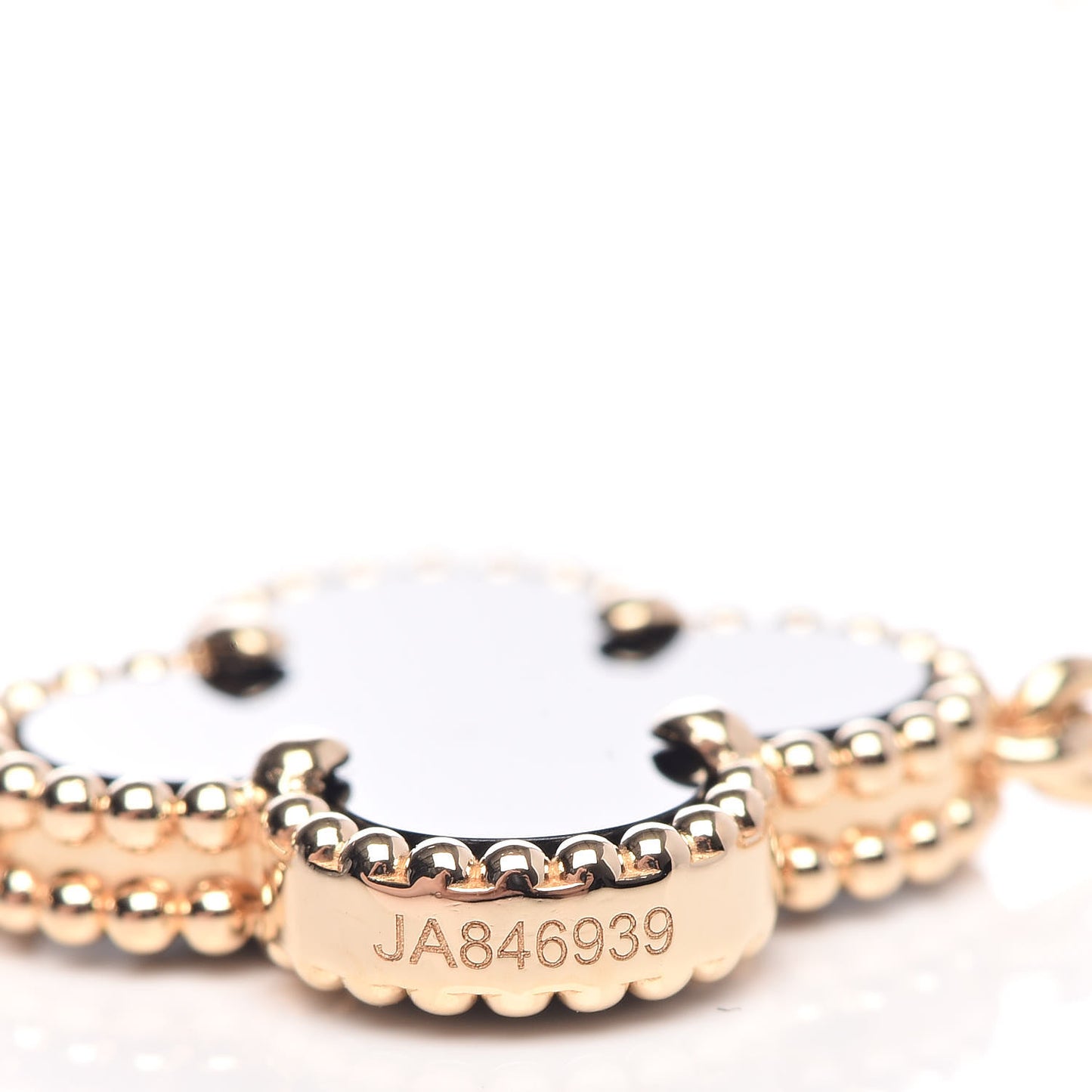 18K Yellow Gold Black Onyx 5 Motifs Vintage Alhambra Bracelet