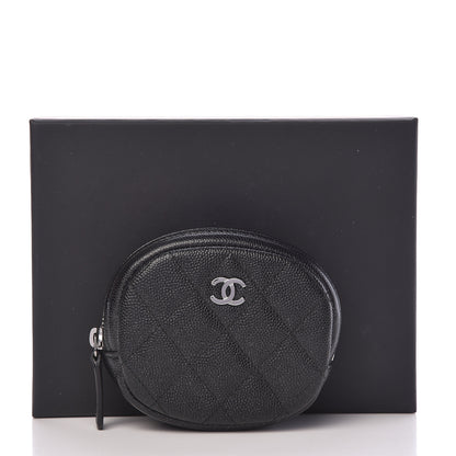 Chanel Iridescent Caviar Quilted Zip Around Classic Coin Purse Black 8 of 8