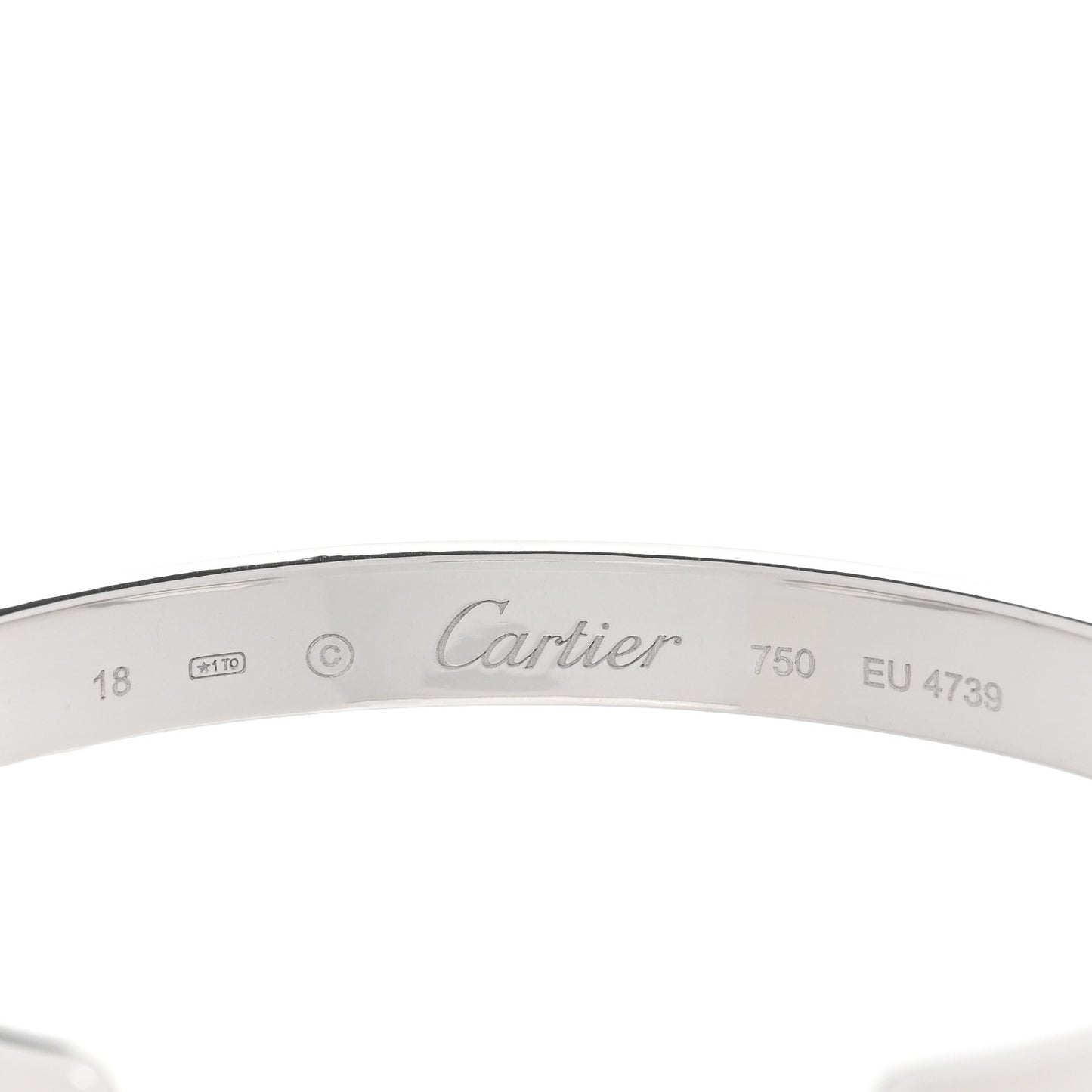 18K White Gold LOVE Cuff Bracelet 18