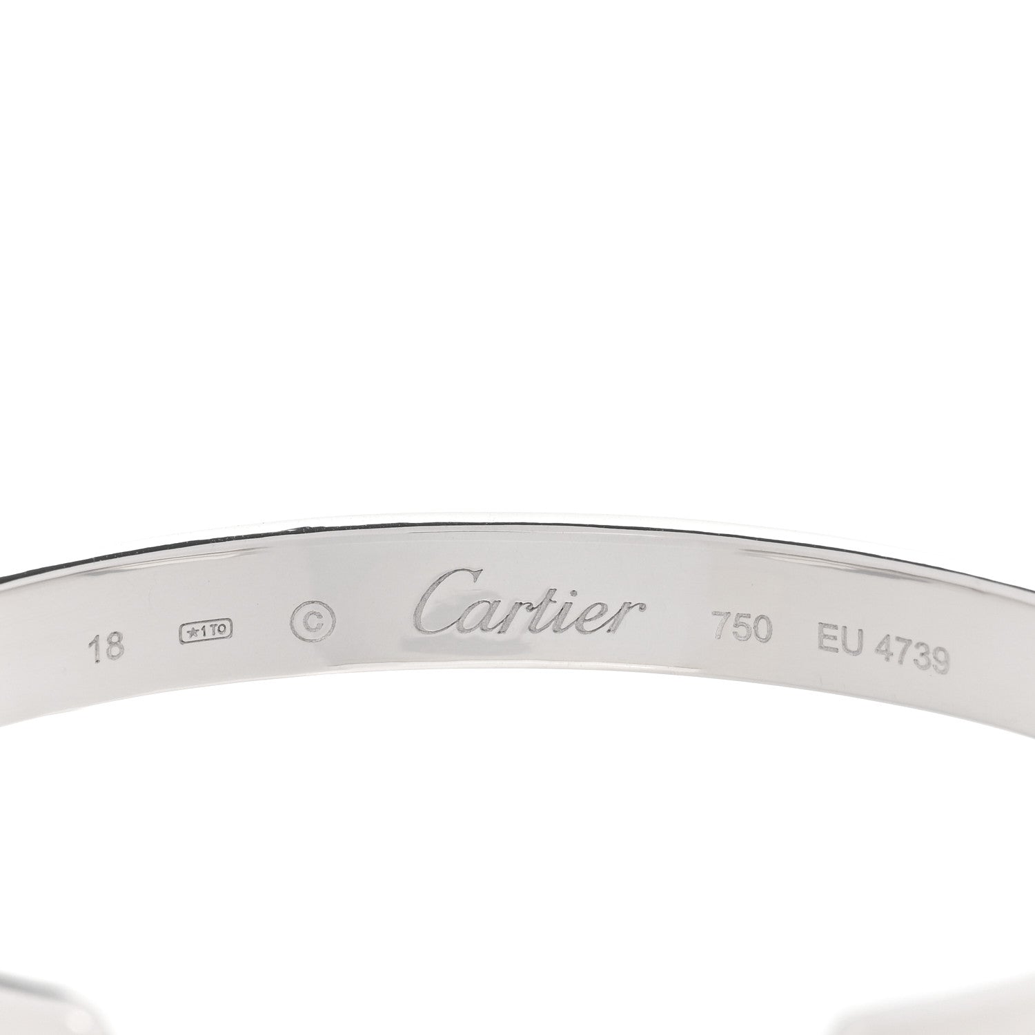 Cartier 18K White Gold LOVE Cuff Bracelet 18 3 of 3