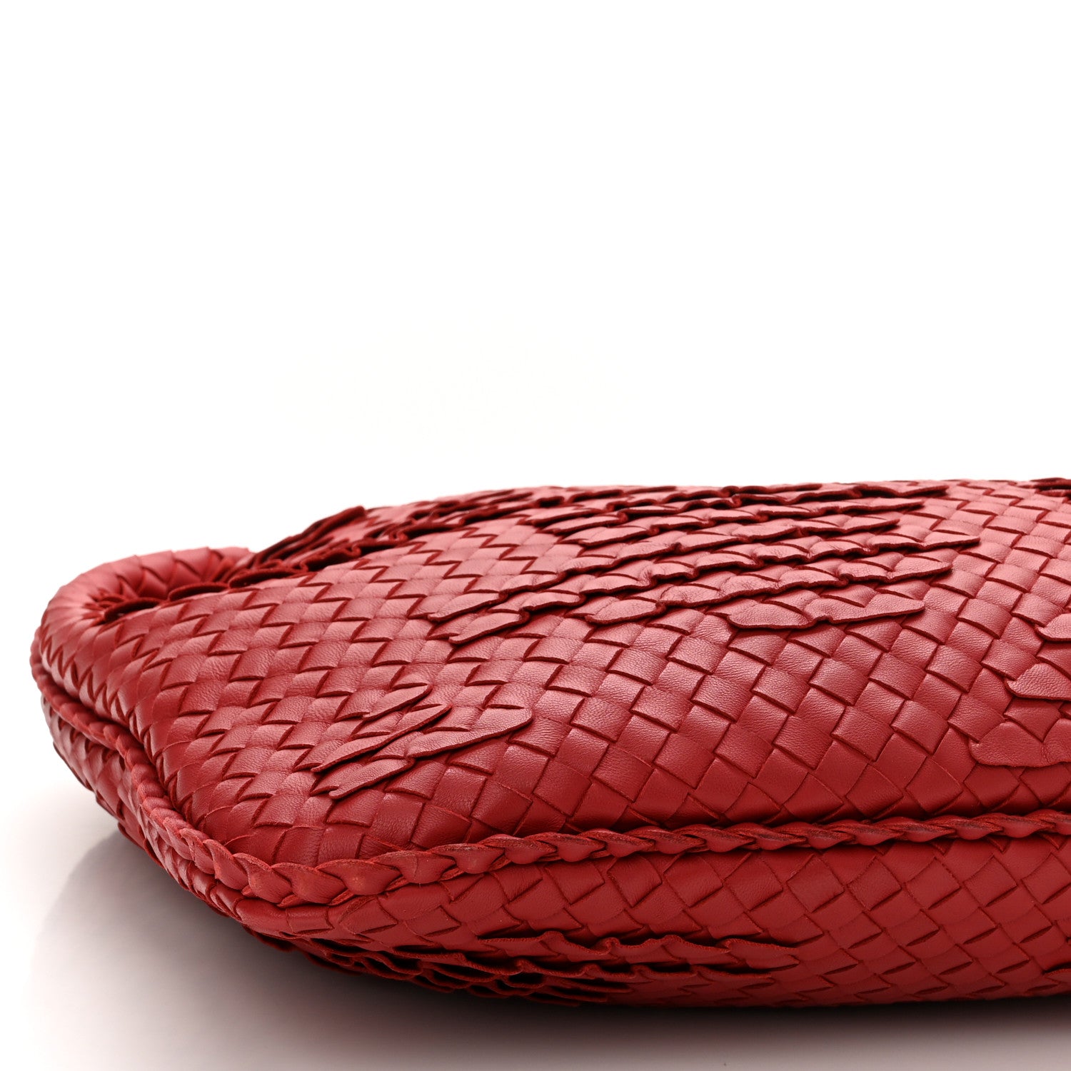 Bottega Veneta Nappa Intrecciato Ruffle Large Veneta Hobo Red 10 of 11