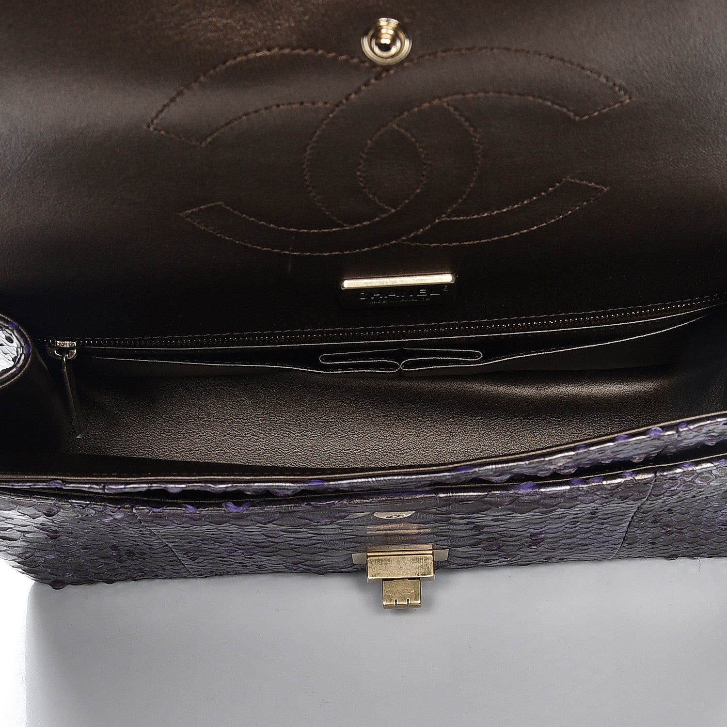 Chanel Metallic Python 2.55 Reissue 226 Flap Purple 5 of 9