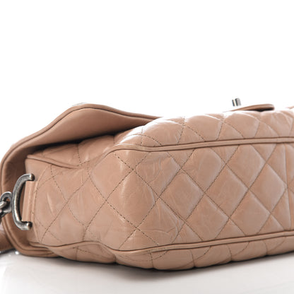 Chanel Aged Calfskin Quilted Medium Chain Detail Flap Light Brown 6 of 10