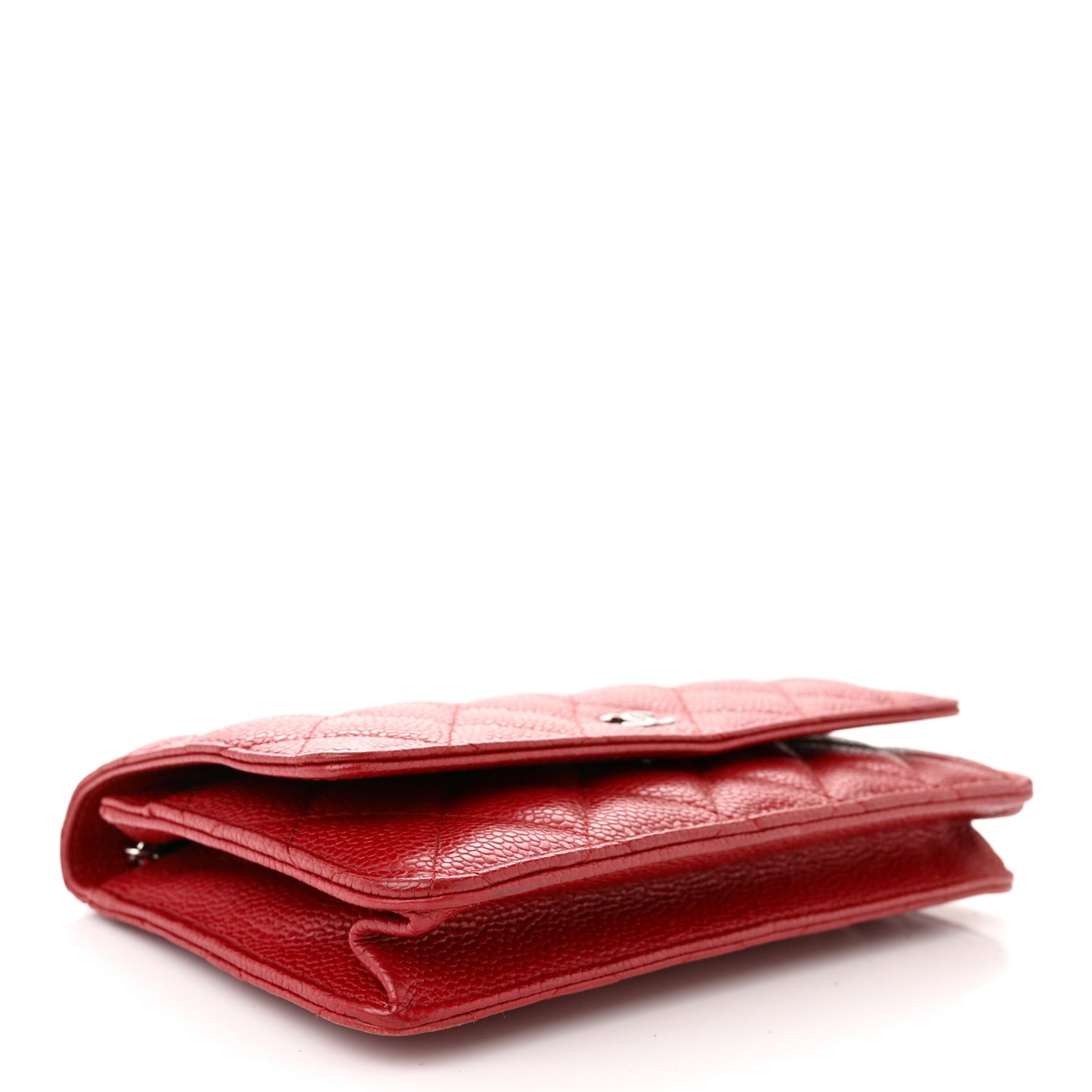 Caviar Quilted Wallet on Chain WOC Red