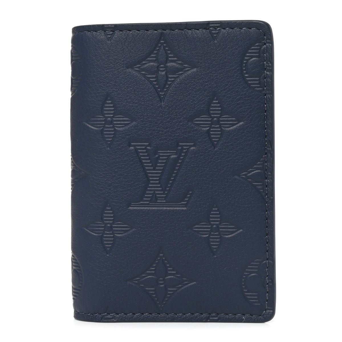 Louis Vuitton Calfskin Monogram Shadow Pocket Organizer Navy Blue 1 of 7