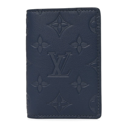 Louis Vuitton Calfskin Monogram Shadow Pocket Organizer Navy Blue 1 of 7