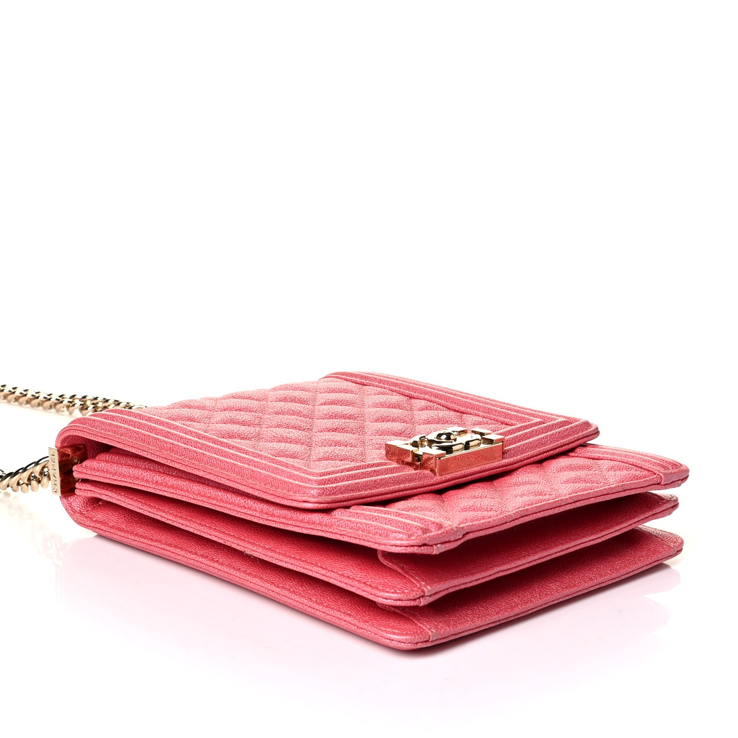 Caviar Quilted North South Boy Flap Pink