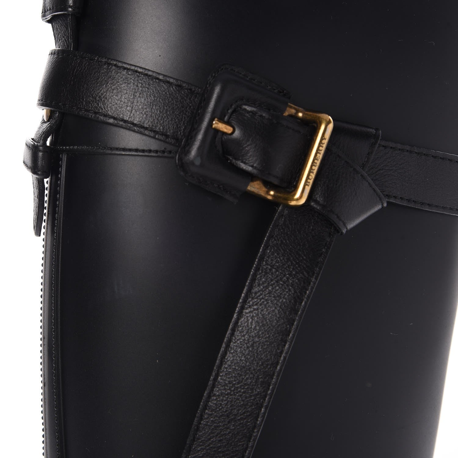Burberry Rubber Roscot Belted Rain Boots 38 Black 12 of 13