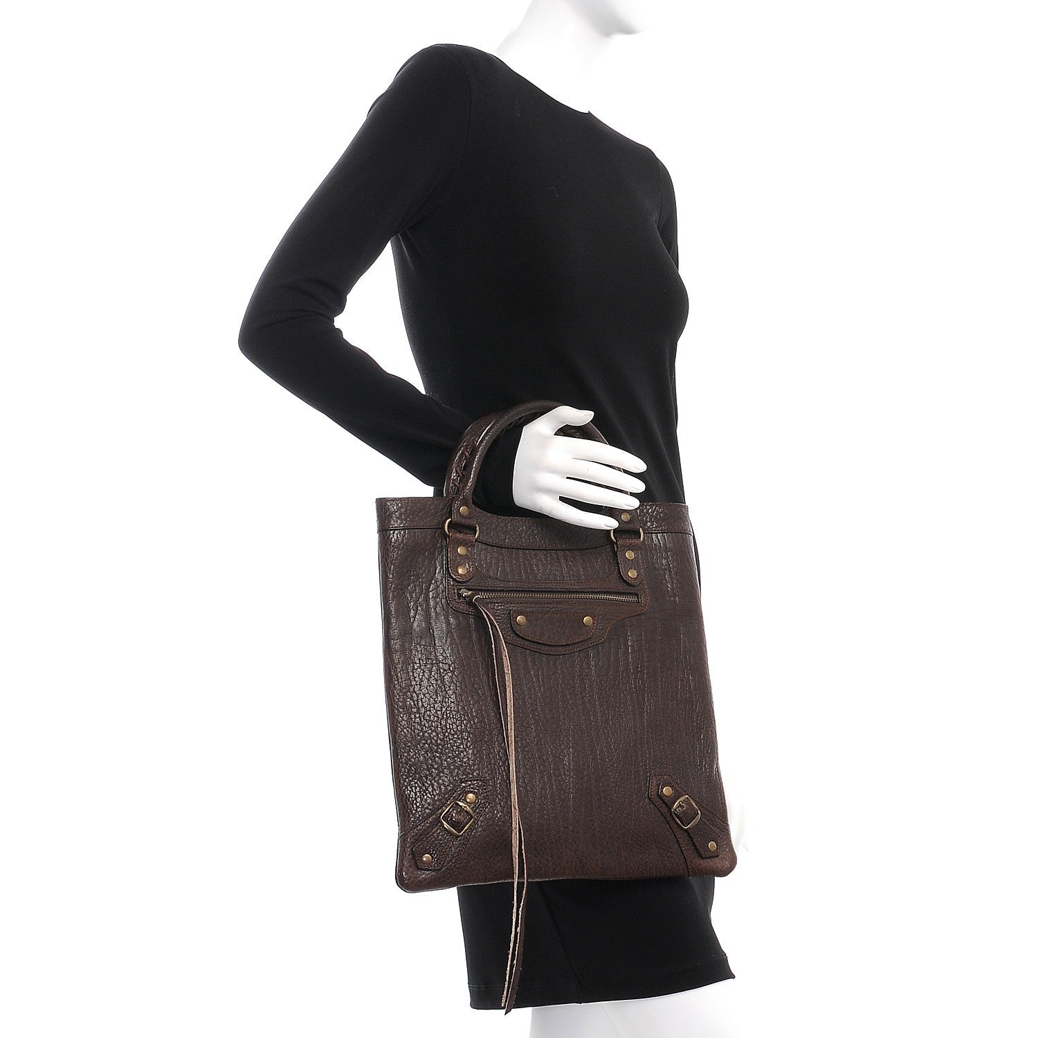 Balenciaga Caribou Le Dix Tote Chocolate 2 of 11