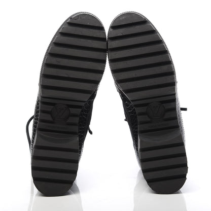 Louis Vuitton Suede Calfskin Monogram Laureate Platform Desert Boots 39 Black 5 of 8