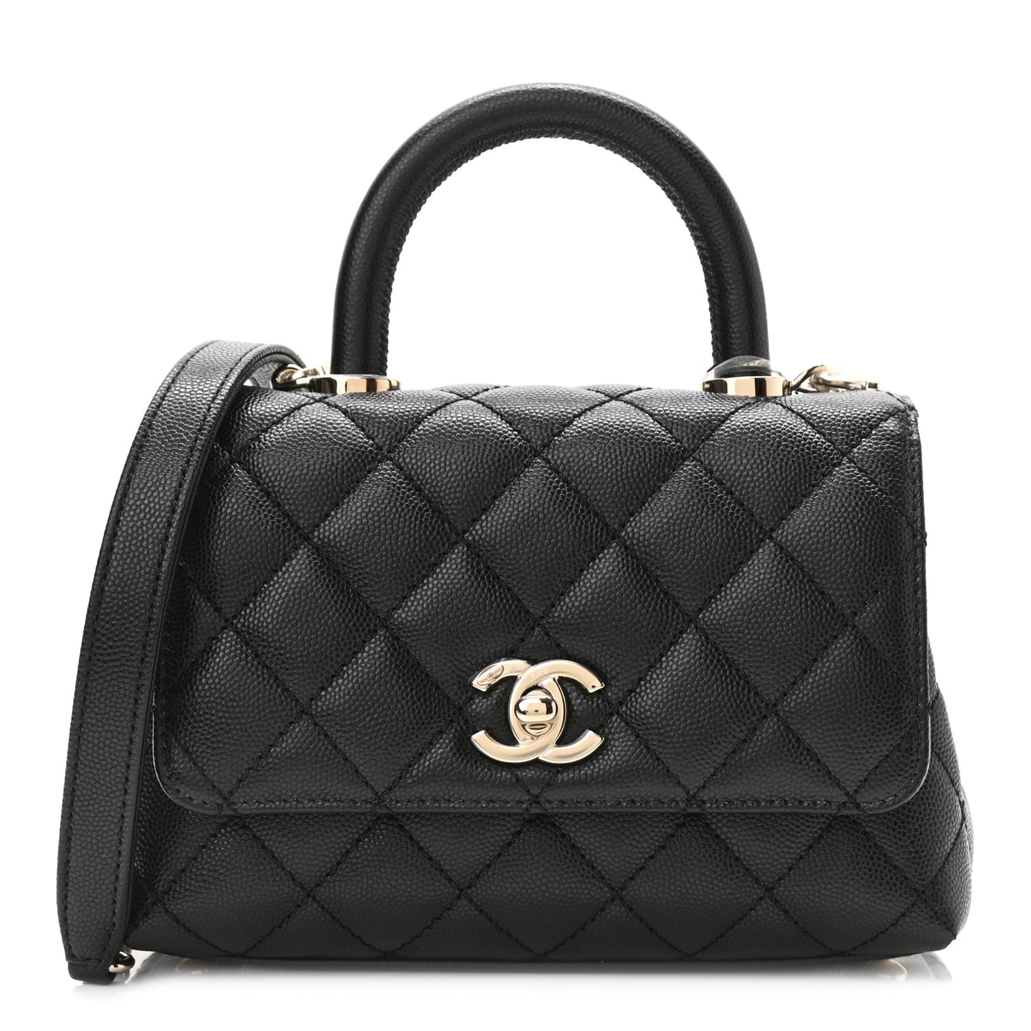 Caviar Quilted Extra Mini Coco Handle Flap Black