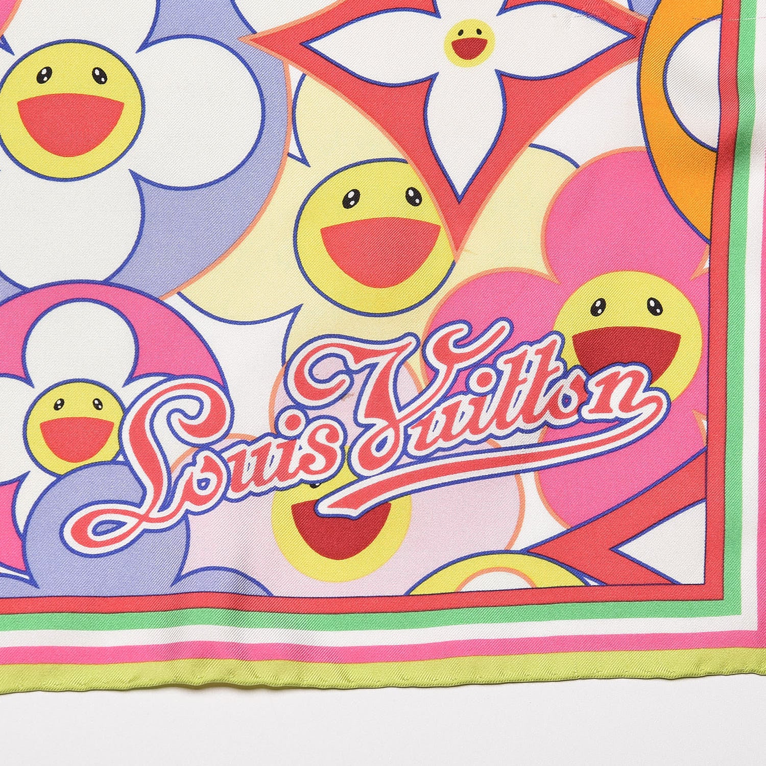 Louis Vuitton Silk Murakami Cosmic Flower Scarf Multicolor 3 of 4