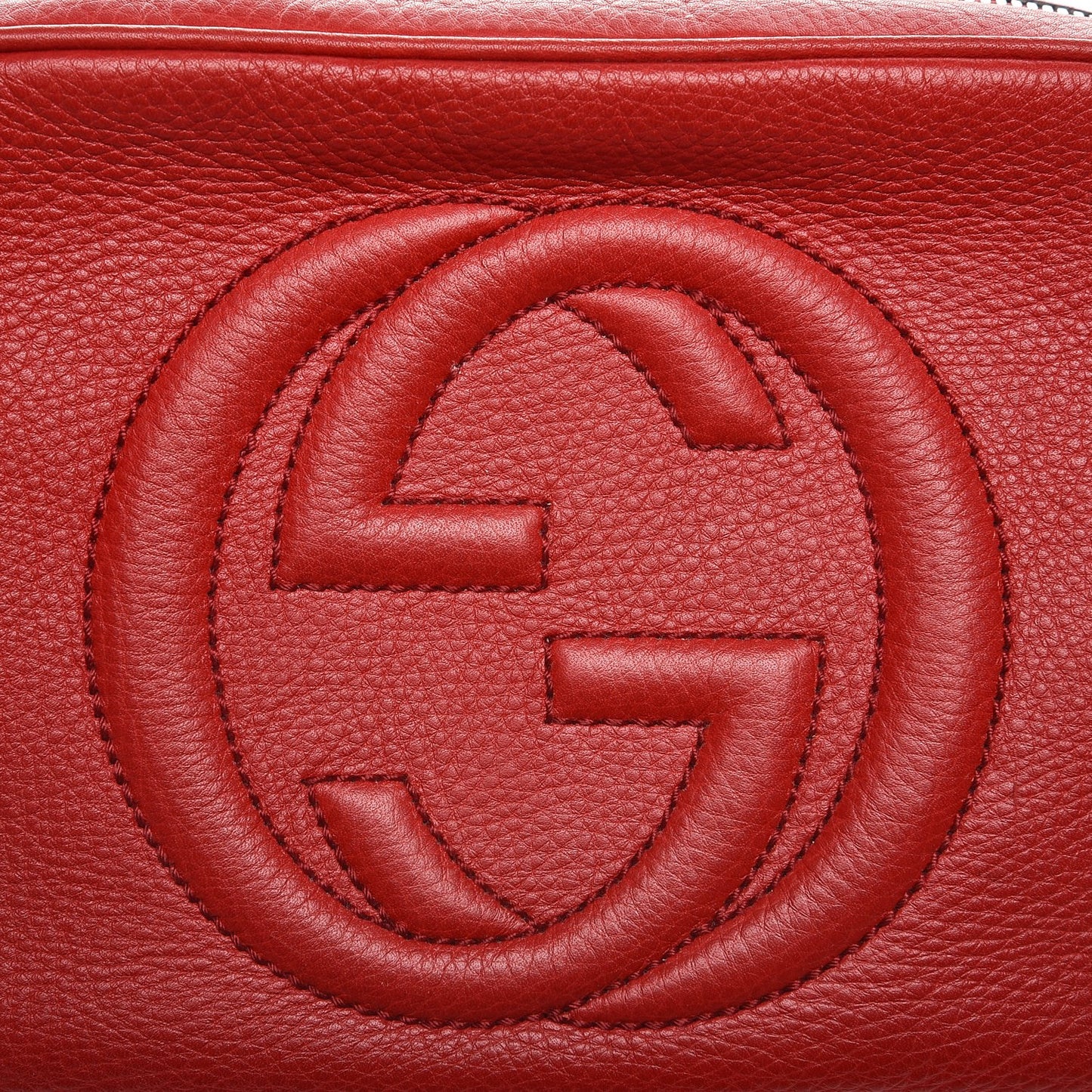Pebbled Calfskin Small Soho Disco Bag Tabasco Red