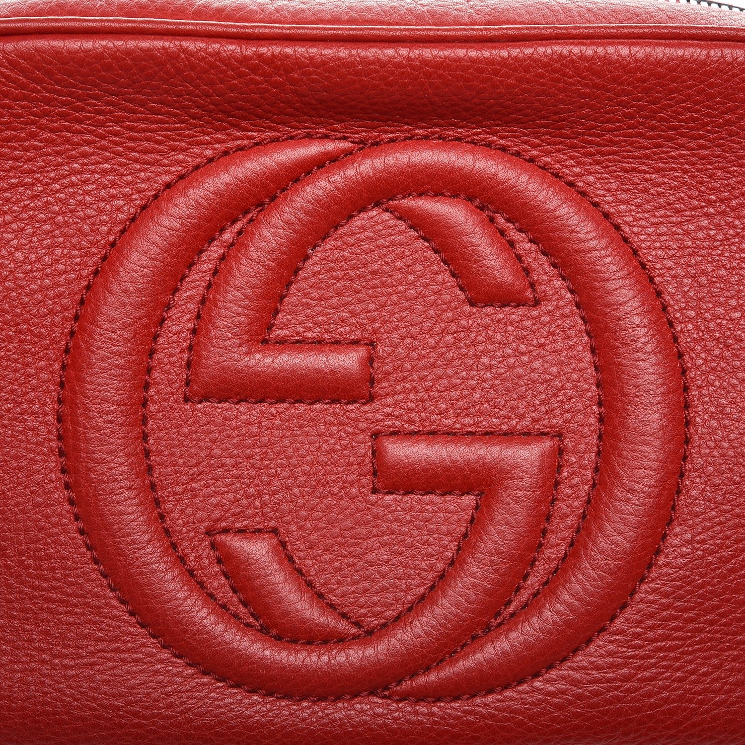 Gucci Pebbled Calfskin Small Soho Disco Bag Tabasco Red 8 of 8