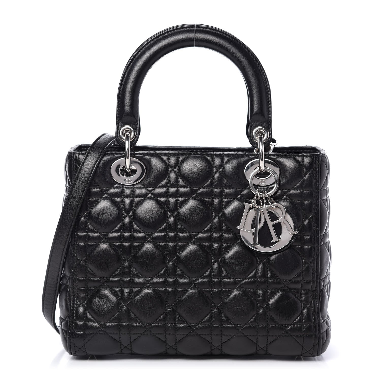 Christian Dior Lambskin Cannage Medium Lady Dior Black 1 of 10