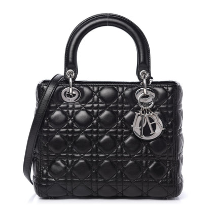 Christian Dior Lambskin Cannage Medium Lady Dior Black 1 of 10