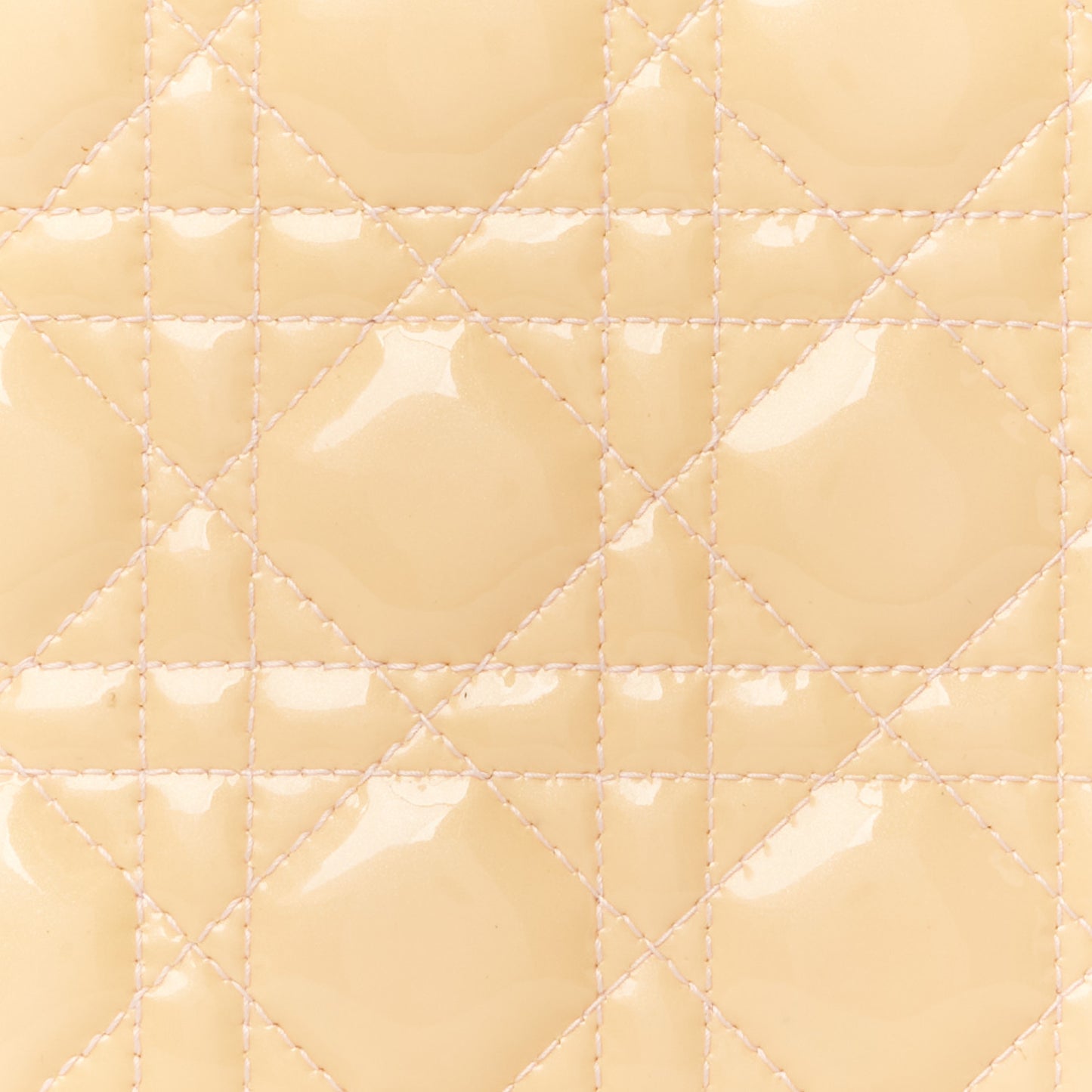 Patent Cannage Medium Lady Dior Yellow