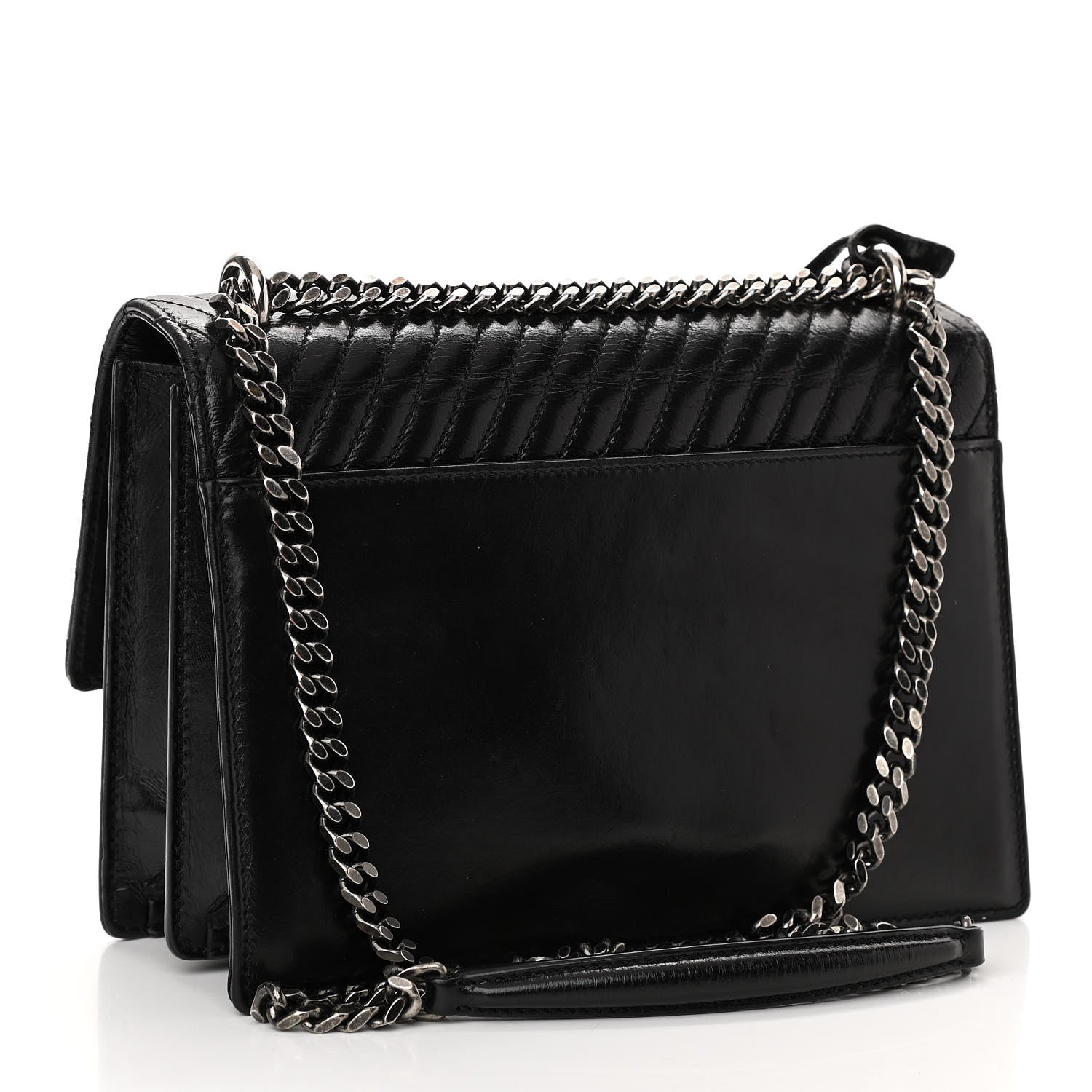 Saint Laurent Lambskin Mixed Quilted Medium Monogram Sunset Black 2 of 8
