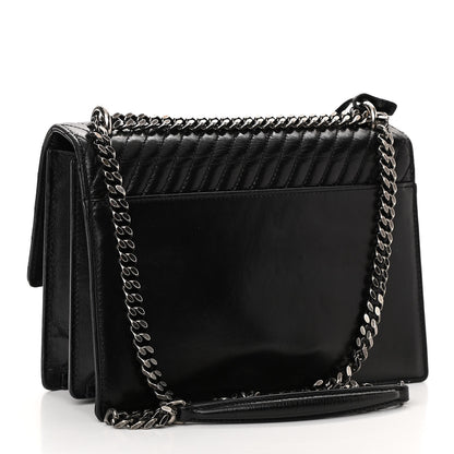 Saint Laurent Lambskin Mixed Quilted Medium Monogram Sunset Black 2 of 8