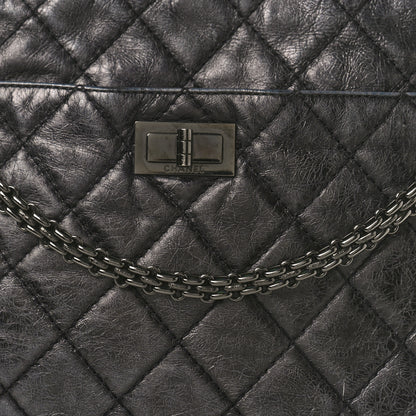 Chanel Metallic Aged Calfskin Quilted Large Reissue Camera Case Black 8 of 13