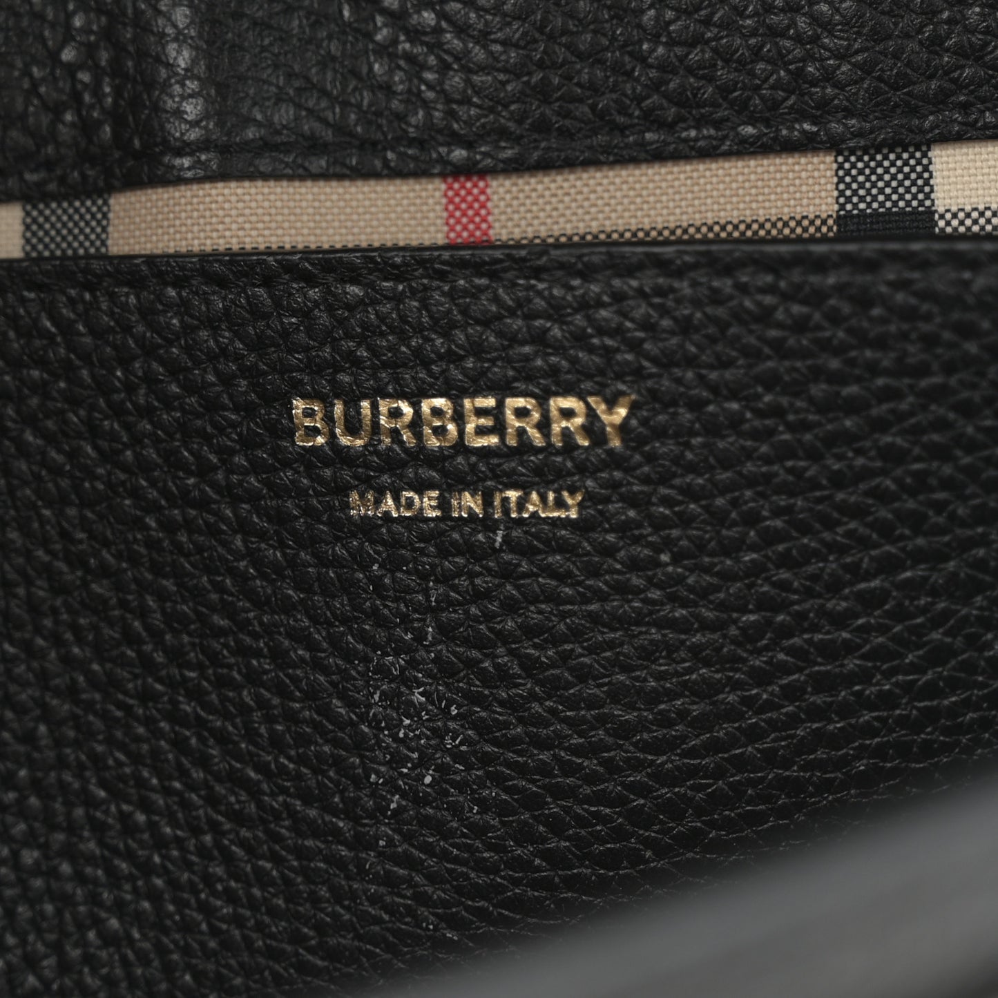 Grainy Calfskin Vintage Check Note Crossbody Bag Black