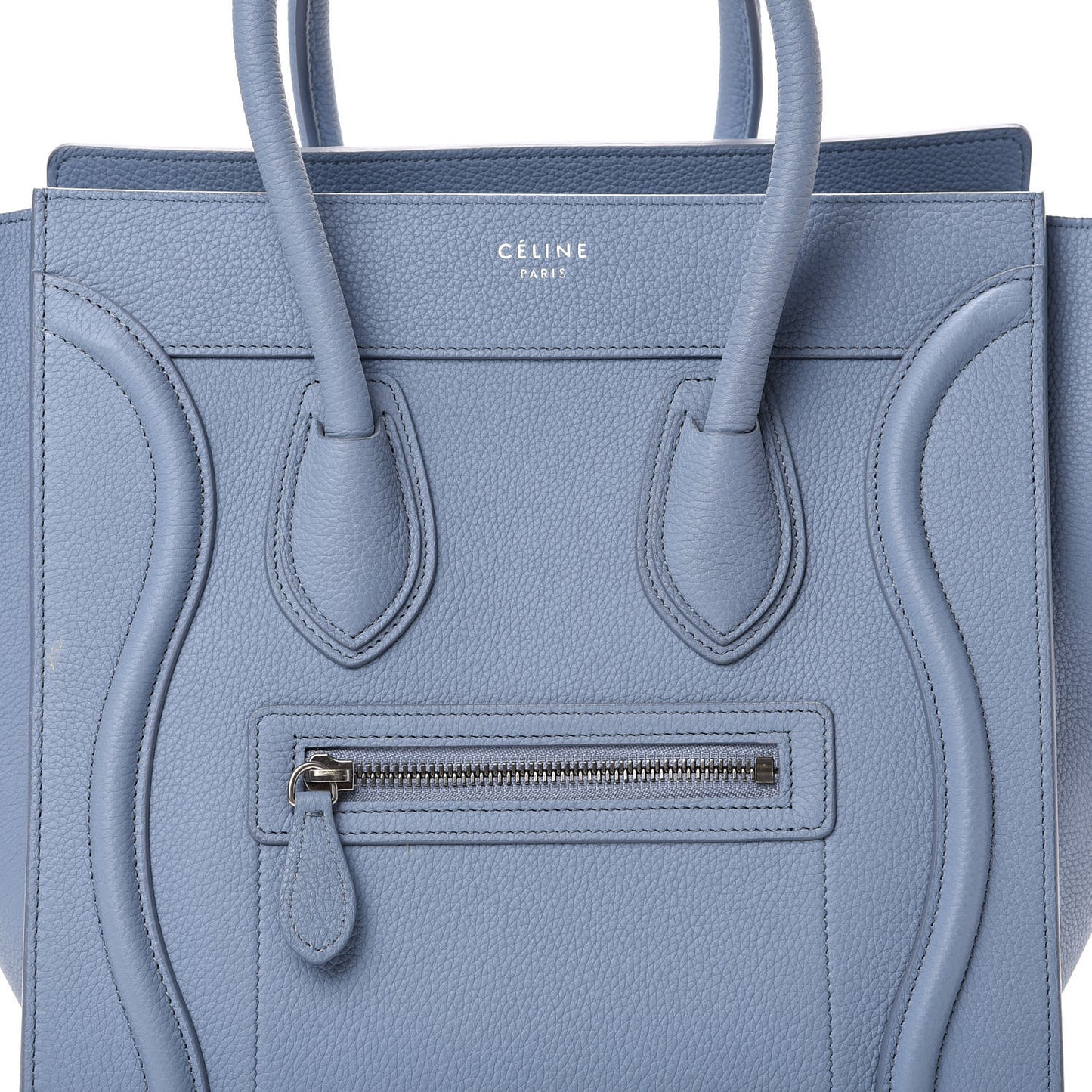 Drummed Calfskin Micro Luggage Slate
