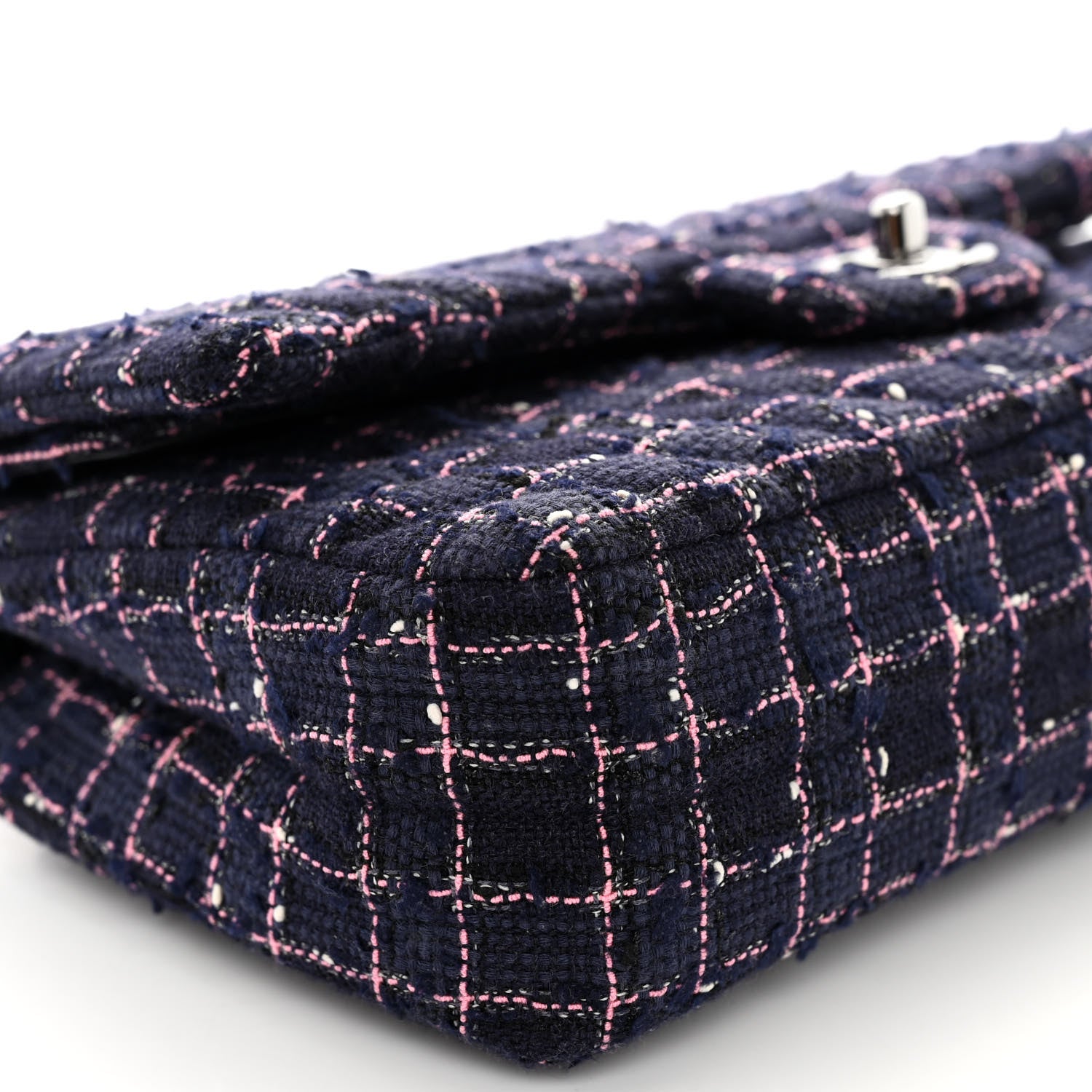 Chanel Tweed Chevron Quilted Medium Double Flap Multicolor 9 of 10