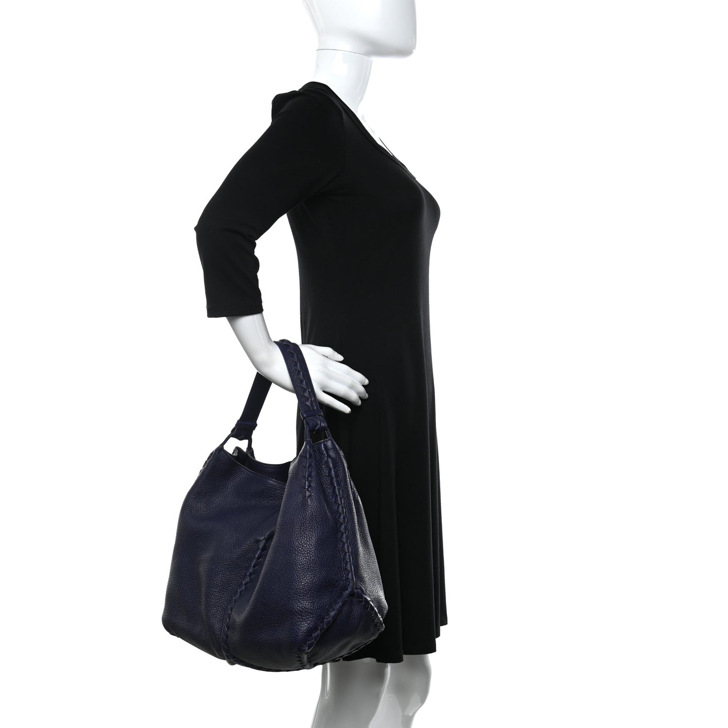 Washed Cervo Deerskin Hobo Denim