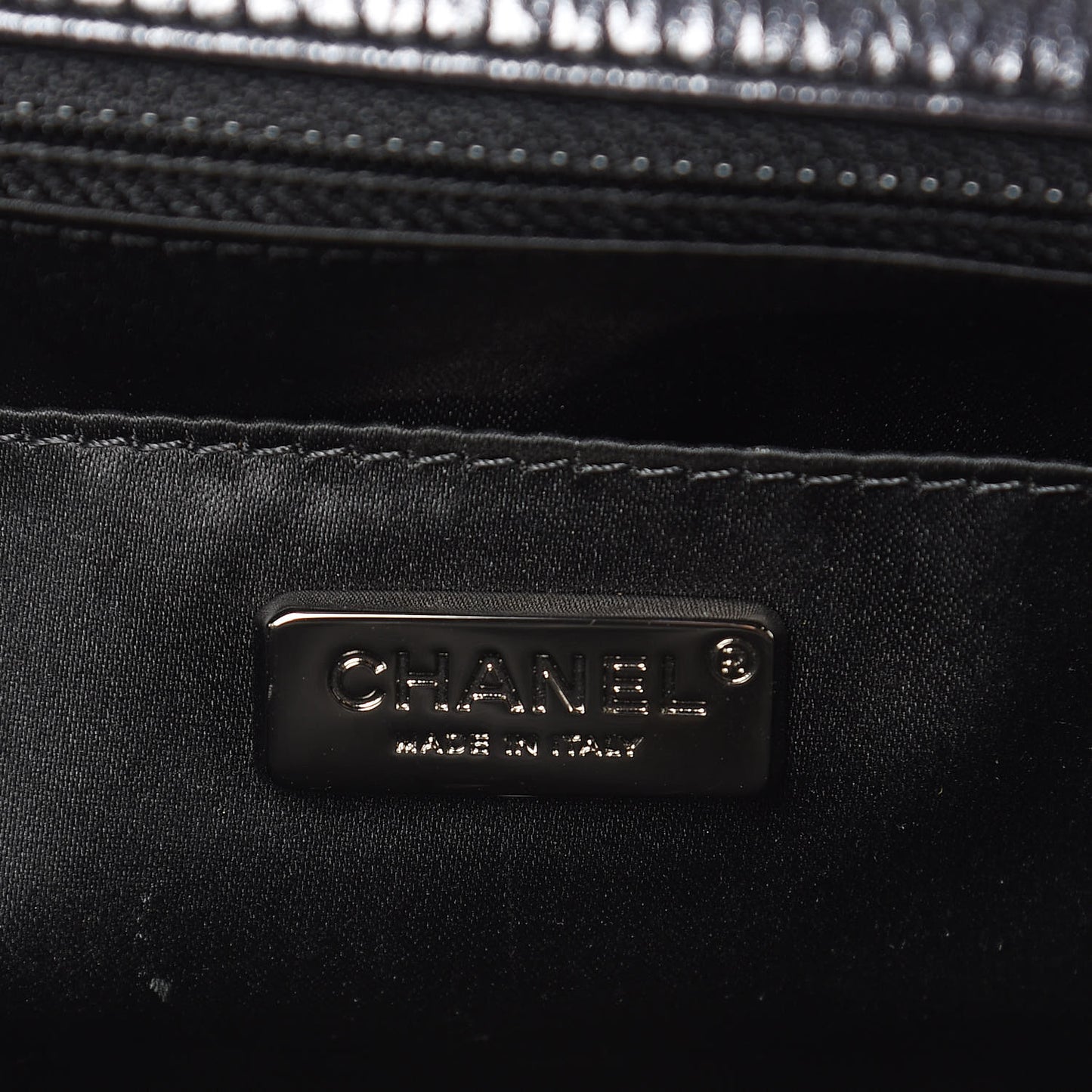 Sequin Medium Single Flap Silver Black