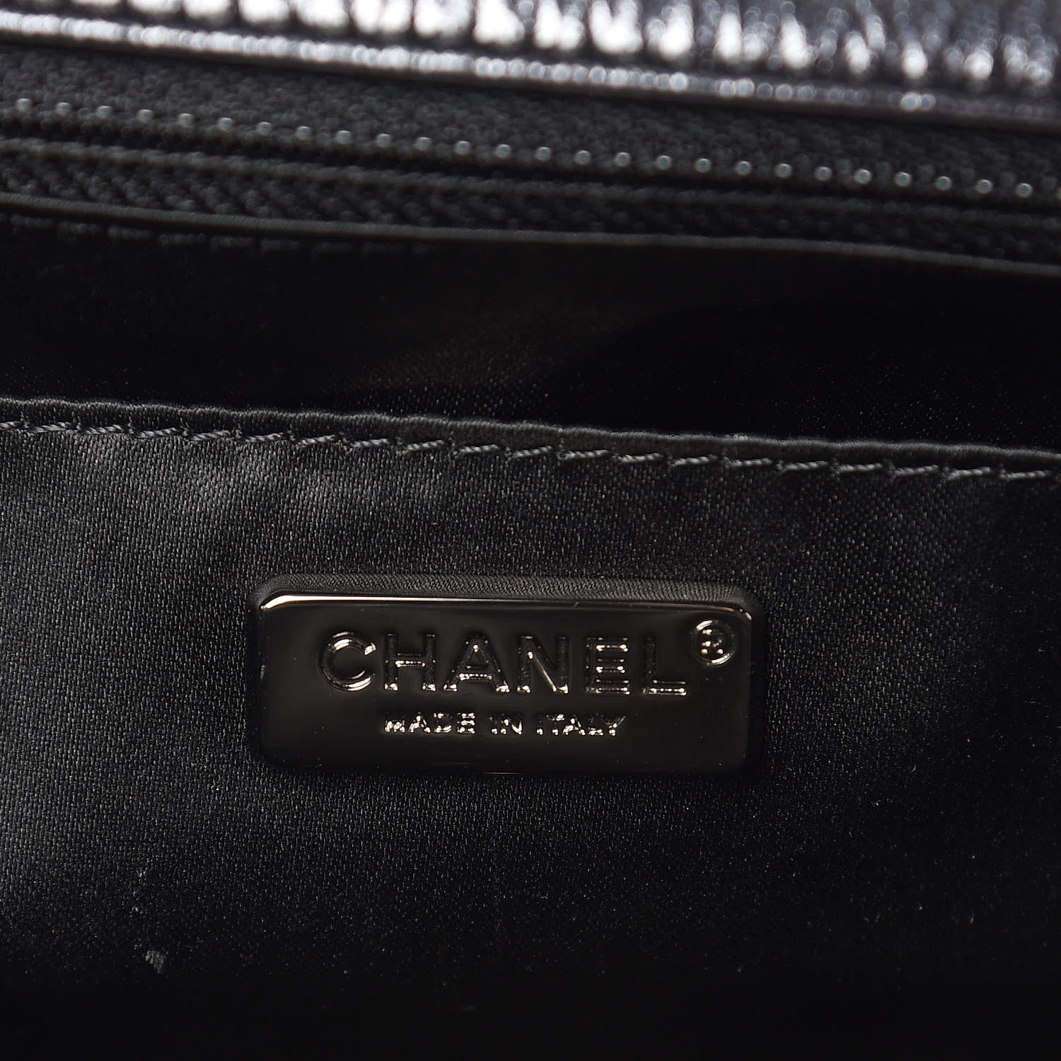 Chanel Sequin Medium Single Flap Silver Black 6 of 11