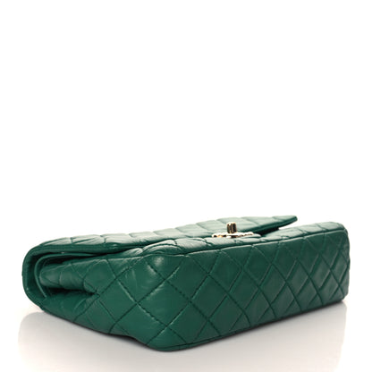 Chanel Lambskin Quilted Medium Double Flap Green 3 of 10