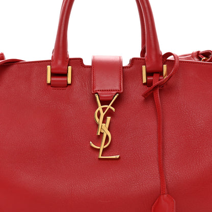 Saint Laurent Calfskin Small Monogram Cabas Lipstick Red 7 of 10