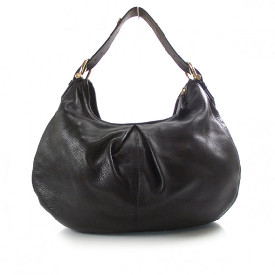 Burberry Prorsum Leather Pleated Hobo Brown 1 of 10