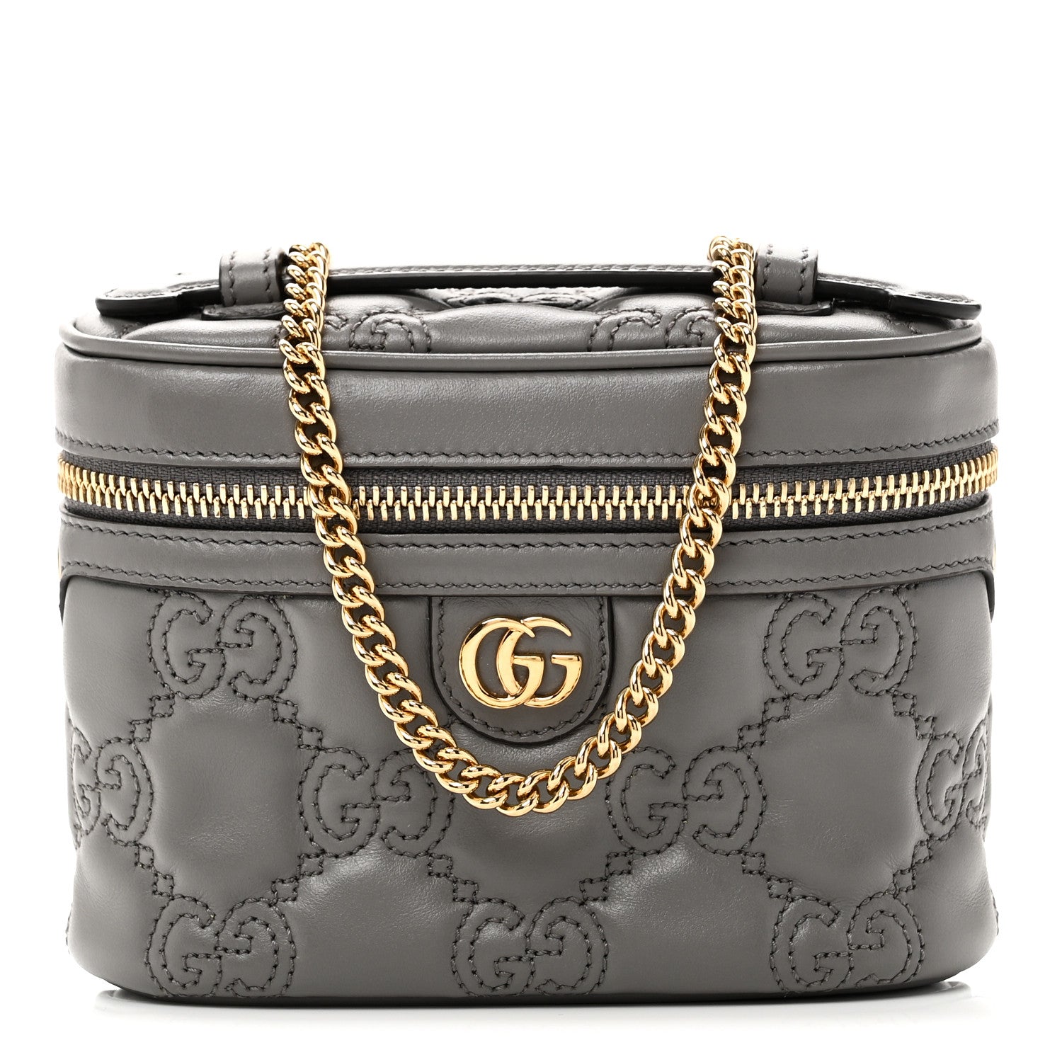 Gucci Calfskin GG Matelasse Mini Top Handle Bag Dusty Grey 1 of 10
