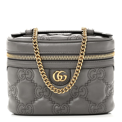 Gucci Calfskin GG Matelasse Mini Top Handle Bag Dusty Grey 1 of 10
