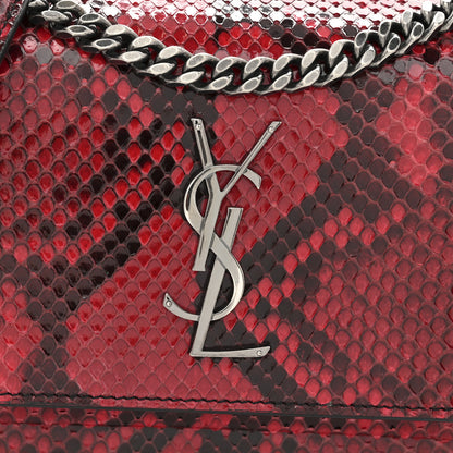 Saint Laurent Snakeskin Small Monogram Sunset Red 8 of 10