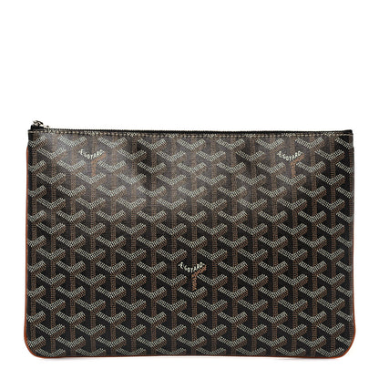 Goyard Goyardine Senat Pochette MM Black Gold 1 of 8