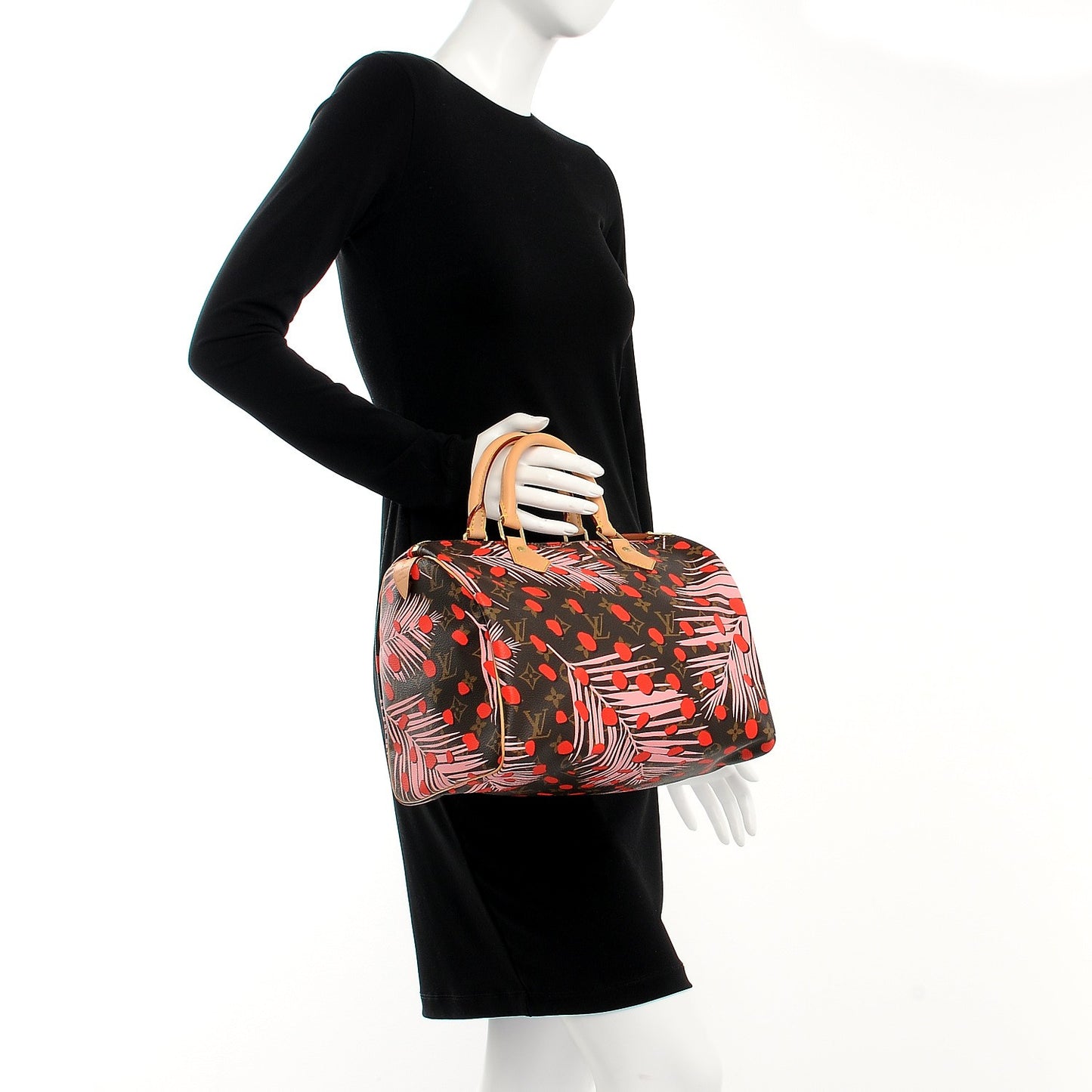 Monogram Jungle Dots Speedy 30 Sugar Pink Poppy