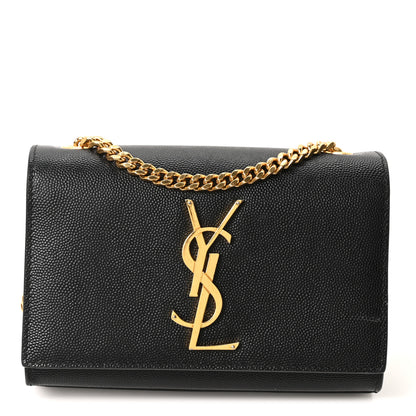 Saint Laurent Grain De Poudre Small Monogram Kate Satchel Black 1 of 10