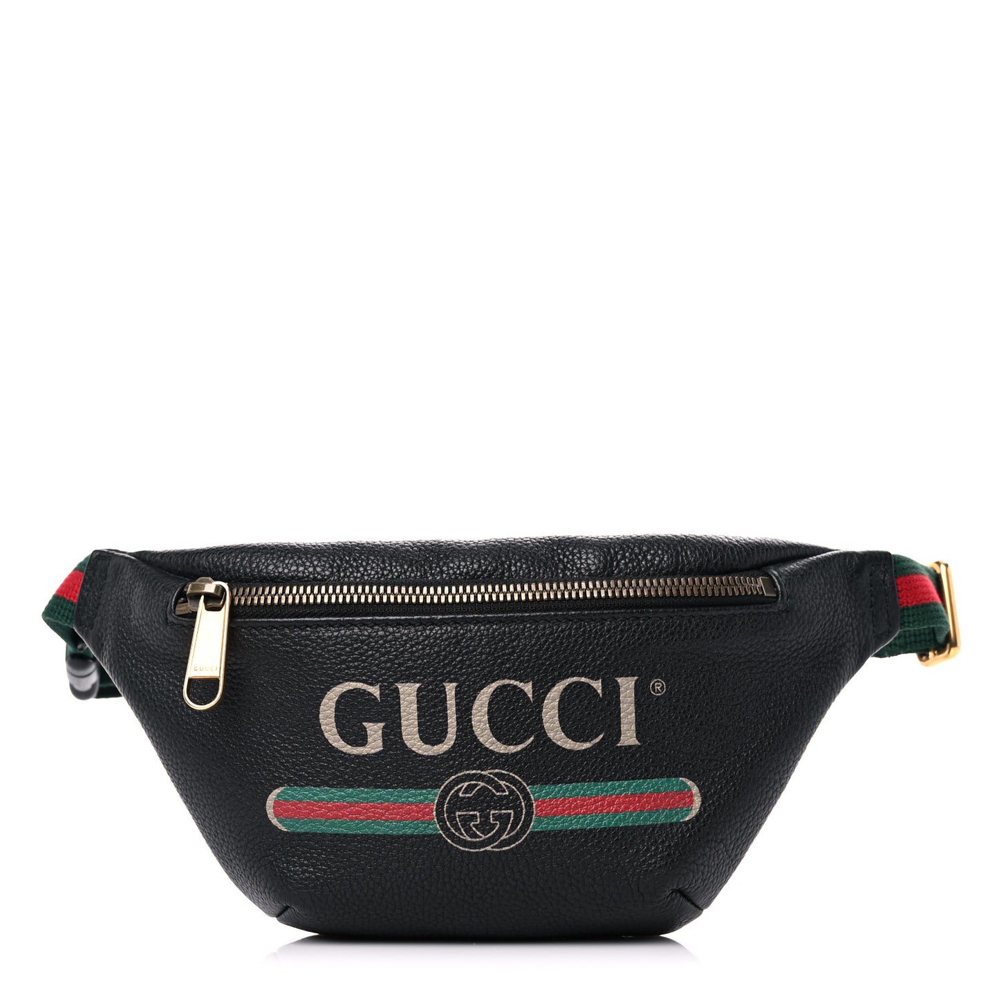 Grained Calfskin Small Logo Belt Bag Black