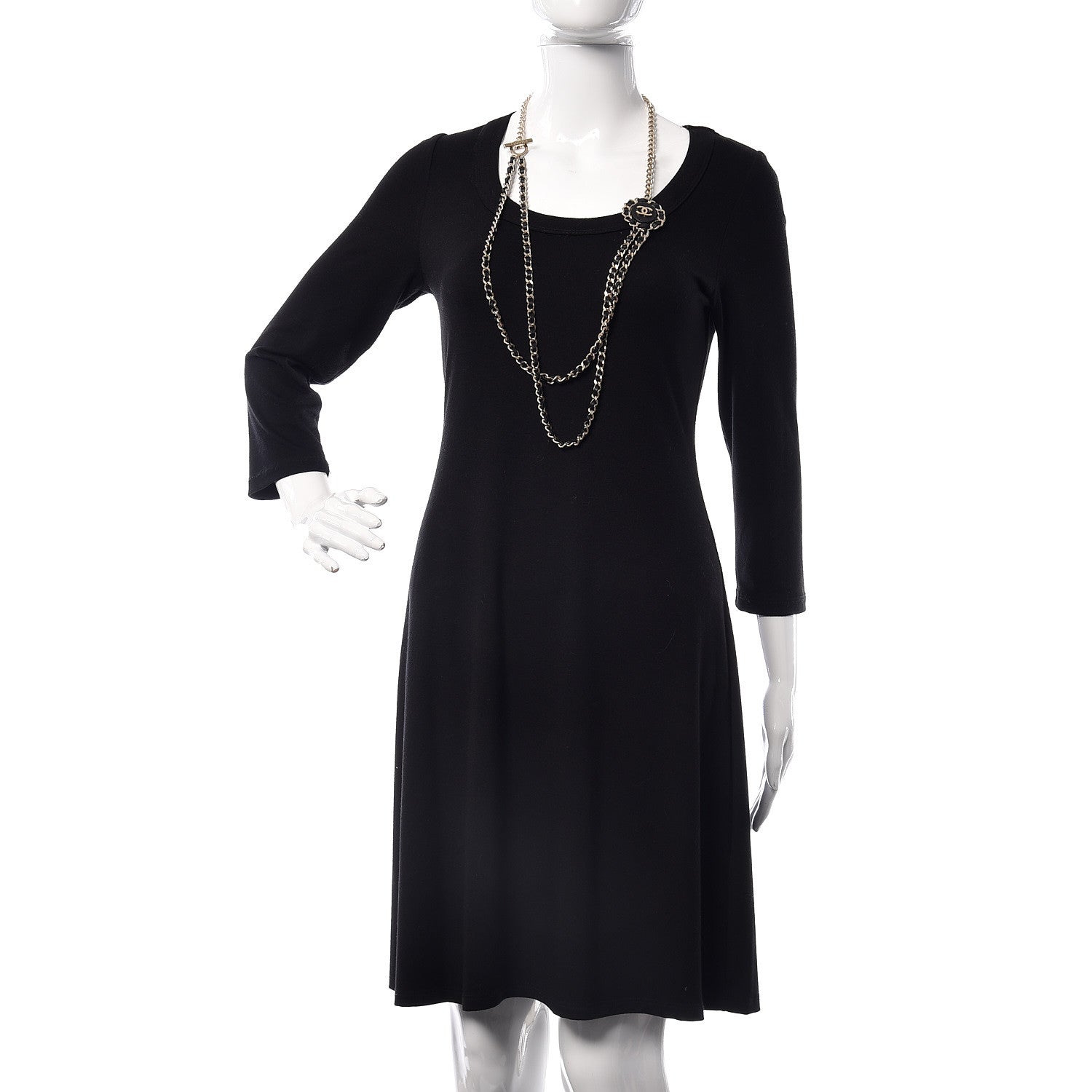 Chanel Lambskin CC Long Chain Necklace Black Gold 2 of 10