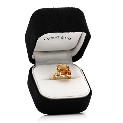 Tiffany 18K Yellow Gold Diamond Citrine Sparklers Cocktail Ring 56 7.5 6 of 6