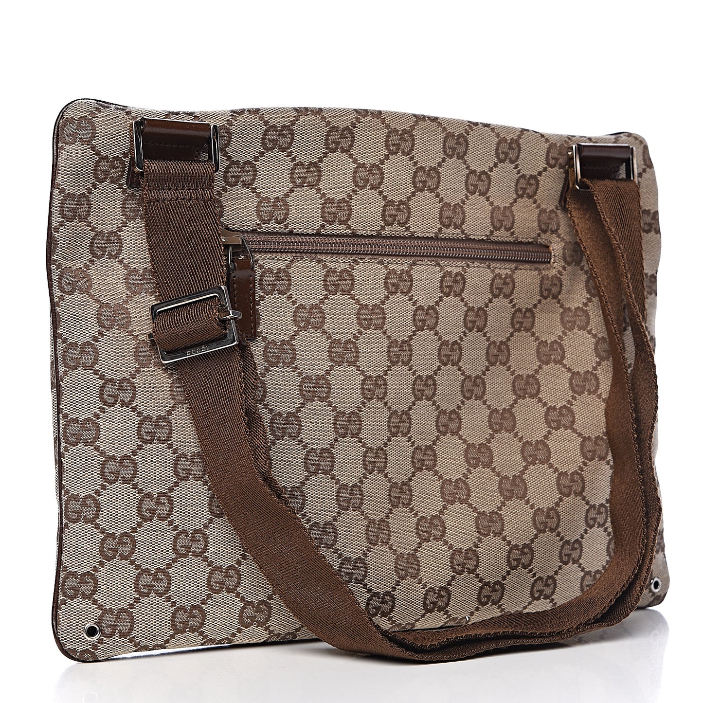 Monogram Flat Messenger Bag Dark Brown