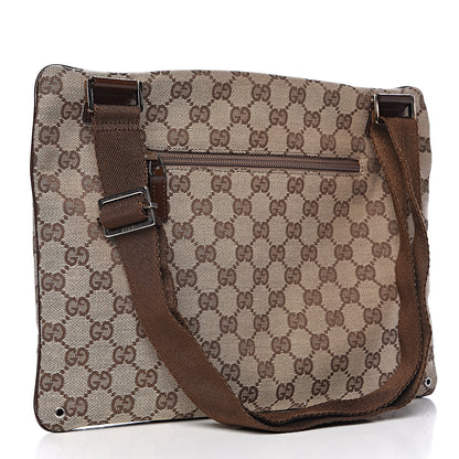 Gucci Monogram Flat Messenger Bag Dark Brown 3 of 12